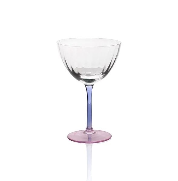 The Mia Ayaklı Cam Dondurma Kasesi Mavi Pembe 240 ml